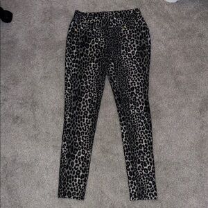 Michael Kors Black and Gray Leopard Skinny Jeans